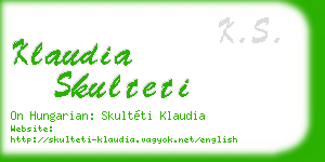 klaudia skulteti business card